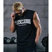 ราคา กล้ามเนื้อสุนัขกีฬาเสื้อกั๊กลําลองผู้ชายฤดูร้อนสีคมชัดผ้าฝ้ายแท้หลวมแขนกุดไหล่กว้างการฝึกอบรมฟิตเนสเสื้อกั๊กผ้าฝ้ายแท้ 0718 (27155591043)