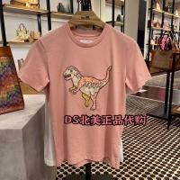 ราคา เสื้อยืดแขนสั้น คอกลม พิมพ์ลายไดโนเสาร์ สีชมพู สําหรับผู้ชาย และผู้หญิง (21809793299)