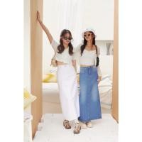 ราคา Sis story กระโปรงยีนส์ ยาว ทรงเอ เอวสูง ผ่าหลัง Sis SK 206 Honey back slit maxi denim skirt (25111501331)