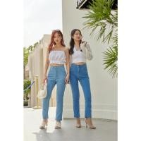 ราคา Sis story กางเกงยีนส์ ขายาว ขาเดฟ เอวสูง Sis 534 Ken Skinny Jeans Blue Dark blue (22416093074)