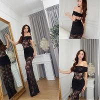 ราคา ? ? ? ? ? ? ? ? ? ชุดเดรสลูกไม้เปิดไหล่ยาวสวยแซ่บ ปาร์ตี้ดินเนอร์ มีกระโปรงซับใน? ? ? ? ? ? (26054579591)