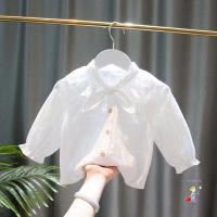 ราคา ขายร้อน สาวเสื้อเชิ้ตสีขาวแขนยาวเด็กเวอร์ชั่นเกาหลีแฟชั่นโบว์ด้านบน (29508237164)