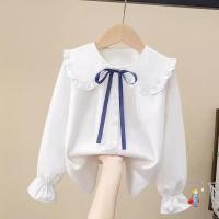 ราคา ขายร้อน สาวแขนยาวเสื้อเชิ้ตสีขาวเด็กแฟชั่นสไตล์กระโหลกด้านบน (28710933545)