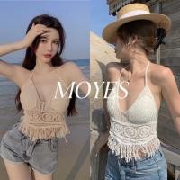 ราคา MOYES เสื้อกล้ามแฟชั่นเซ็กซี่สไตล์เกาหลีลูกไม้หวานสั้นรูปแบบใหม่ถัก (24716878619)