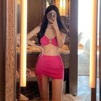 ราคา Gwenny M XL ชุดว่ายน้ําสีชมพูเกาหลีเชือกแขวนคอเอวสูงทัวร์วันหยุดบิกินี่ผู้หญิงพร้อมกระโปรง (29055770227)