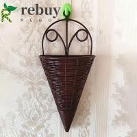 ราคา ซื้อซ้ํา เลียนแบบหวายแขวนตะกร้าดอกไม้ สามเหลี่ยมจําลองประดิษฐ์แขวนผนังกระถางดอกไม้ สร้างสรรค์พลาสติกแขวนผนังแจกันดอกไม้หม้อกลางแจ (29561135642)