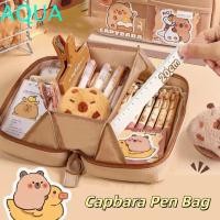 ราคา กระเป๋าดินสอ AQUA Capybara กล่องดินสอ Capybara 3 ชั้นความงาม ซิปสร้างสรรค์นักเรียน Volcano กระเป๋าเก็บเครื่องเขียนโรงเรียน Office (26960655545)