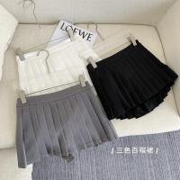 ราคา กระโปรงสั้น เอวสูง ทรงเอ แต่งจับจีบ สีพื้น แฟชั่นสําหรับสตรี (22667205447)