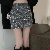 ราคา กระโปรงทรงเอ เอวสูง ปักเลื่อม เซ็กซี่ แฟชั่นสําหรับผู้หญิง (18956772568)