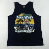 ราคา เสื้อวินเทจ เสื้อยืด เสื้อกล้าม Harley Davidson Key west Tank top 90 s Sz L (26204794968)