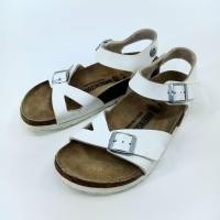 ราคา รองเท้ารัดส้น Birkenstock RIO White Birko flor Strap Women Sandal Sz 36 (26011142207)