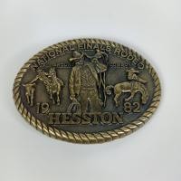 ราคา หัวเข็มขัดวินเทจ Vintage Hesston 1982 Rodeo NFR National Finals Rodeo Belt Buckle Cowboys (24583236016)