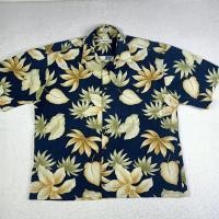 ราคา เสื้อฮาวาย Pierre Cardin Hawaiian Shirt Floral Print Sz Large Made in Korea (24278786810)