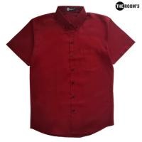 ราคา เสื้อเชิ้ตผ้าอ็อกฟอร์ด คอปกแขนสั้น สีแดงเบอกันดี นุ่ม สบาย (23917880890)