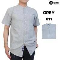 ราคา THE ROOM S เดอะรูม เสื้อเชิ้ตสีเทา OXFORD SHIRT เสื้อเชิ้ต แขนสั้น ผู้ชาย คอจีน (29807952587)