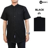 ราคา THE ROOM S เดอะรูม เสื้อเชิ้ตสีดำ OXFORD SHIRT เสื้อเชิ้ต แขนสั้น ผู้ชาย คอจีน (27707957429)