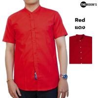 ราคา THE ROOM S เดอะรูม เสื้อเชิ้ตสีแดง OXFORD SHIRT เสื้อเชิ้ต แขนสั้น ผู้ชาย คอจีน (24984795342)