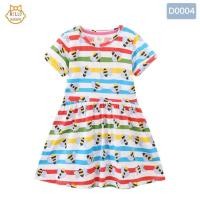 ราคา พร้อมส่งจากไทย ชุดกระโปรงเด็กหญิง เดรส Jumping Meters ผ้าคอตตอน หลากสี ลายผึ้ง (12295669194)