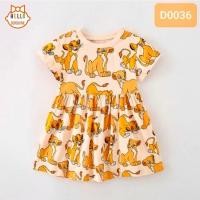 ราคา พร้อมส่งจากไทย ชุดกระโปรงเด็กหญิง เดรสเด็กหญิง ผ้าคอตตอน100 เดรสลายLion king (15050056322)