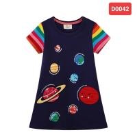 ราคา พร้อมส่งจากไทย ชุดกระโปรงเด็กหญิง เดรสเด็กหญิงJumping meters ผ้าคอตตอน100 ลายอวกาศ สะท้อนแสง (21084805318)