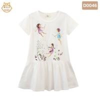 ราคา พร้อมส่งจากไทย ชุดกระโปรงเด็กหญิง Jumping meters ผ้าคอตตอน100 เดรสขาวลายนางฟ้า (22056681293)