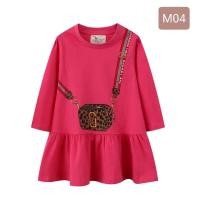 ราคา พร้อมส่งจากไทย เดรสแขนยาวชมพูกระเป๋าลายเสือMJ (18183560826)