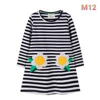 ราคา พร้อมส่งจากไทย เดรสแขนยาวลายขวางดอกไม้ (20783538816)