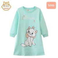 ราคา พร้อมส่งจากไทย เดรสแขนยาวเขียวลายแมวมารี (23057655105)