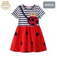 ราคา พร้อมส่งจากไทย ชุดกระโปรงเด็กหญิง เดรสเด็กหญิง Jumping meters ผ้าคอตตอน100 ลายแดงเต่าทอง (20794135155)