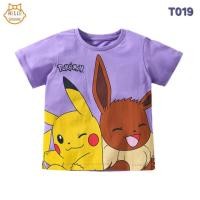 ราคา พร้อมส่งจากไทย เสื้อยืดเด็ก ผ้าคอตตอน100 ลายโปเกม่อน สีม่วง (25365290265)