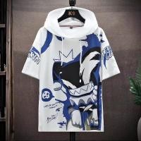 ราคา เสื้อผู้ชายแฟชั่น เสื้อยืดแขนสั้น มีฮู้ด สําหรับผู้ชาย hoodie เสื้อฮู้ด (26205047025)