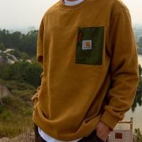 ราคา CARHARTT คาร์ฮาร์ต ฤดูใบไม้ร่วงขนแกะขั้วโลกผ้าฝ้ายแท้รอบคอเสื้อกันหนาวด้านบนสบายๆคู่แนวโน้มย้อนยุคแขนยาวหลวมคลาสสิกกระเป๋ากลางแจ้งแฟชั่นที (27160446412)