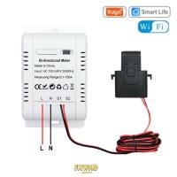 ราคา Tuya Smart Bi Directional WiFi Energy Meter 150A Clamp Current Sensor Transformer Solar PV Two Way Power Monitor 110V 240VAC flyword (16195447238)