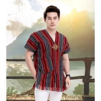 ราคา ผ้าทอพื้นเมือง ชุดครอบครัว Naka Set ชุดชาวดอย ชุดชาวเขา เสื้อผู้ชาย (7619018866)