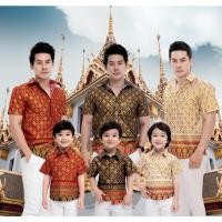 ราคา เสื้อไปทำบุญ ชุดไปทำบุญ งานบวช เสื้อไทยผู้ชาย Thai Shirt Man เชิ๊ตแขนสั้นลายไทย ลายไทย ไทยประยุกต์ (18957473668)