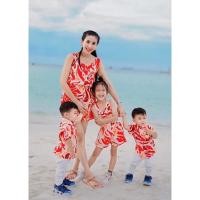 ราคา ชุดครอบครัว แม่ลูก จั๊มสูทขาสั้น ไปทะเล Hawaii Jumpsuit ไปเที่ยว เสื้อฮาวาย (19704403984)