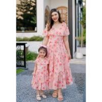 ราคา ชุดครอบครัว Chabina pink ไปเที่ยวทะเล เดรสผู้หญิง ชุดแม่ลูก ผ้านิ่ม พริ้วๆ ใส่บาย เดรสลายดอก ดอกไม้ สีชมพู (25221530652)