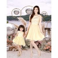 ราคา ชุดครอบครัว ชุดออกงาน ชุดราตรี Premium Princess สีทอง ชุดแม่ลูก ชุดคู่แม่ลูก เดรสลูกไม้ Cocktail Dress ชุดคู่แม่ลูก (18324006452)