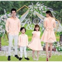 ราคา ชุดครอบครัว ชุดออกงาน ชุดราตรี Candy Set สีโอรส ชุดไปงานแต่ง เดรสออกงาน ชุดคู่แม่ลูก ชุดแม่ลูก เดรสสวย (17079325787)