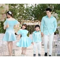 ราคา ชุดครอบครัว ชุดแม่ลูก Melody สีฟ้า ชุดไปงานแต่ง ชุดออกงาน ชุดออกงานพ่อแม่ลุก เดรสสตรีสีฟ้า เดรสเด็กหญิงสีฟ้า (2832886201)