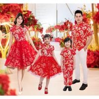 ราคา ชุดจีน ชุดคู่รัก Chinese Shanghai Red ชุดครอบครัว ชุดแม่ลูก ชุดคอจีน ชุดจีนลายมังกร เสื้อคอจีนลายมังกร (25457344138)