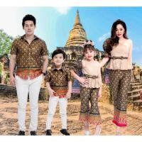 ราคา ชุดไทยประยุกต์ ชุดทำบุญ Pimpa เสื้อสไบ ทันสมัย กางเกงผ้าไทย ไปวัด แม่ลูก กางเกงลายไทย (24168383968)