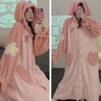 ราคา ชุดนอนเมโลดี้ ชุดนอนน่ารัก ชุดนอนผ้าสักหลาดหนา ชุดนอนแขนยาว (28555260448)