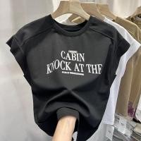 ราคา เสื้อกล้ามแขนสั้นเฟยเฟยดีไซน์ไซส์ใหญ่สำหรับผู้หญิงเสื้อยืดแขนกุดทรงหลวมเก๋ใส่แล้วดูผอมแบบใหม่ฤดูร้อนสำหรับสาวอวบ250กก (29361349272)