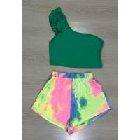 ราคา เซตเสื้อปาดไหล่1ข้างสีเขียว กางเกงสีรุ้งพาสเทลเอวสม็อค ป้าย SHEIN ยืดตามตัว อก 34 38 ยาว15เอว 24 32 สะโพก 42 ยาว 13 นิ้ว (29860956993)