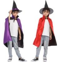 ราคา เสื้อคลุมฮาโลวีนใหม่สำหรับเด็กผ้าสีทงสองชั้นแม่มดน้อยเล่นตามบทบาทขายร้อนเสื้อคลุมสไตล์ร้อน (27261331502)