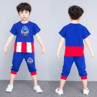 ราคา เด็กฮาโลวีนคอสเพลย์ชุดเด็กฤดูร้อนเด็กชายอุลตร้าแมนการ์ตูนเด็กแคทวอล์คกัปตันอเมริกาแขนสั้นกางเกงครอป (25436056825)