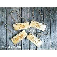ราคา ป้ายเปิดปิด 2 ด้าน OPEN CLOSED ป้ายไม้เลเซอร์ ป้ายไม้สนแกะสลัก ผลิตจากไม้สนพร้อมเลเซอร์ พร้อมเชือกแขวน (8615470684)