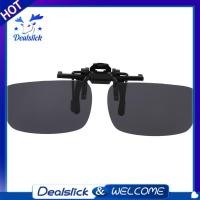 ราคา DealslickPolarized Rimless สี่เหลี่ยมผืนผ้าสีเทาเลนส์ Flip Up Clip on แว่นกันแดดแว่นตา (29610731394)