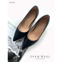 ราคา EARL GREY รองเท้าหนังแกะแท้ หนังนิ่ม พื้นนุ่ม รุ่น Sven Heel in Black (4179784542)